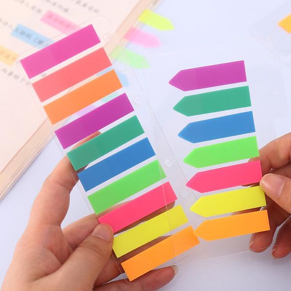 

gift wrap colorful sticky arrow flags sticker transparent pet material self-adhesive notes fluorescent bookmark marker memo