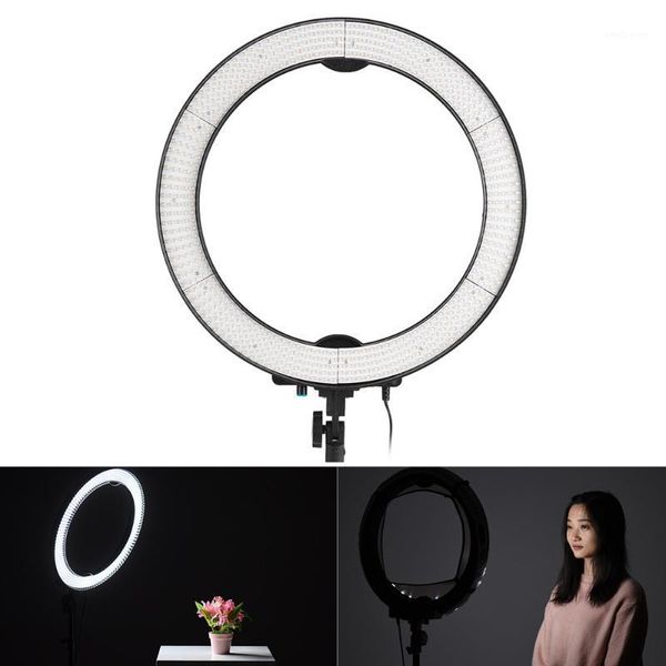 

flash heads andoer la-650d 600leds video led ring light 36w 18inch 5600k po for dslr camera smartphone youtube shooting makeup1