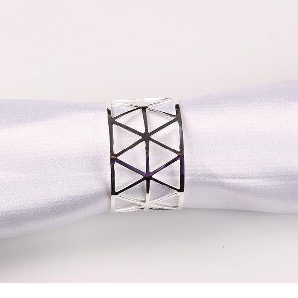 

6/10pcs rose gold metal geometric hollow napkin rings serviette holder for wedding party l banquet dining room tab jllyym