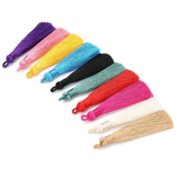 

5pcs lot 8cm cotton silk tassel cords charms brush with circle for earrings charm pendant tassels fit diy jewelry making h jllpiq