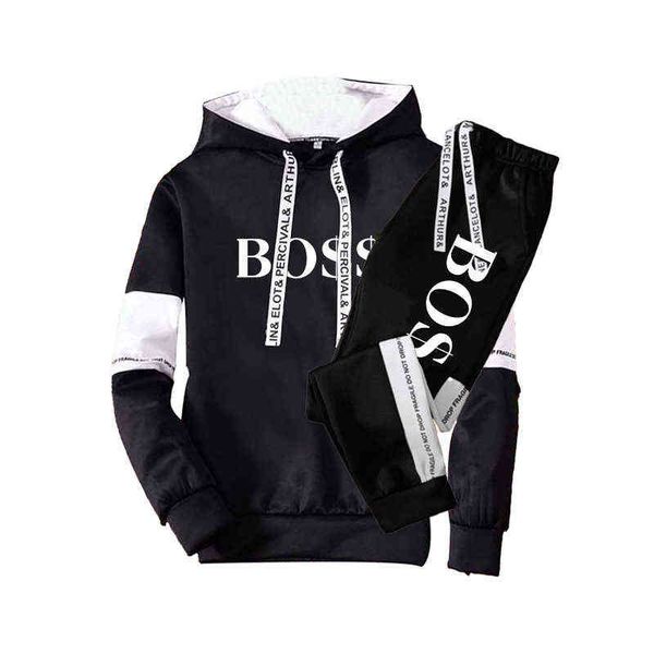 

men's tracksuits tracksuit luxury 2 piece set casual hoodies sweatshirt and sweatpants print jogging sports suit s-3xl, Gray