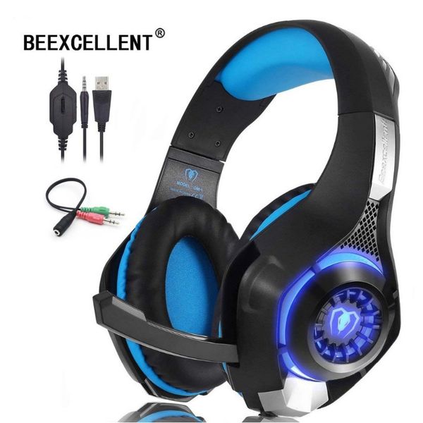 

beexcellent gm-1 play game headest ps4 for blue / red two colors nice design with led light