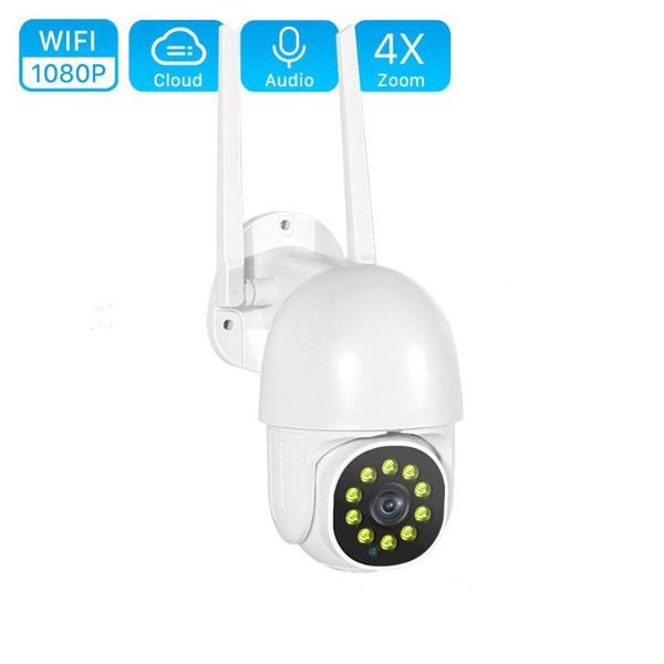 

inqmega 1080p fhd mini ptz wifi ip-камера открытый 4x цифровой зум ai human обнаружить беспроводную камеру водонепроницаемый p2p onvif audio