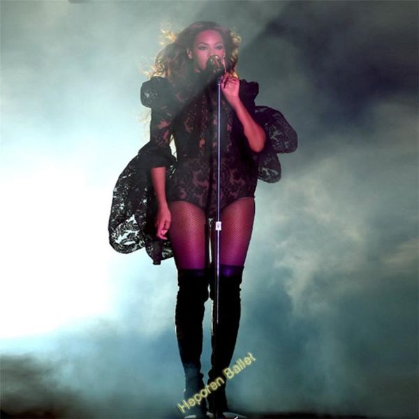 

stage wear women club jumpsuits black lace corset, beyonce style bodysuit flare sleeve hollow out straitjack lingerie corset, Black;red