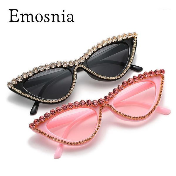 

vintage diamond cat eye sunglasses women semi-rimless sun glasses designer crystal frame rhinestone eyewear1, White;black