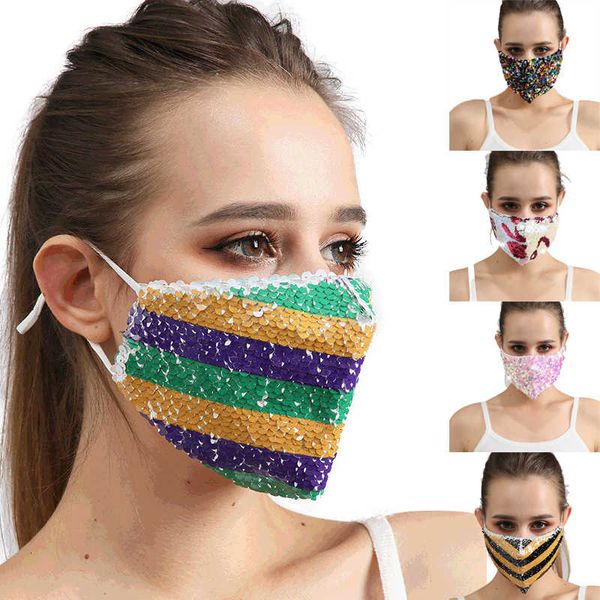 

mask bling fashion bling dustproof sequins face mouth masks designer washable reusable women face mask mask y82p