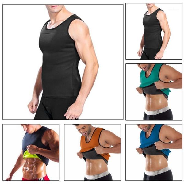 

running jerseys men waist belly trainer fat burning fitness vesttrainer corset bodysuit male shapwear shirt 1, Black;blue