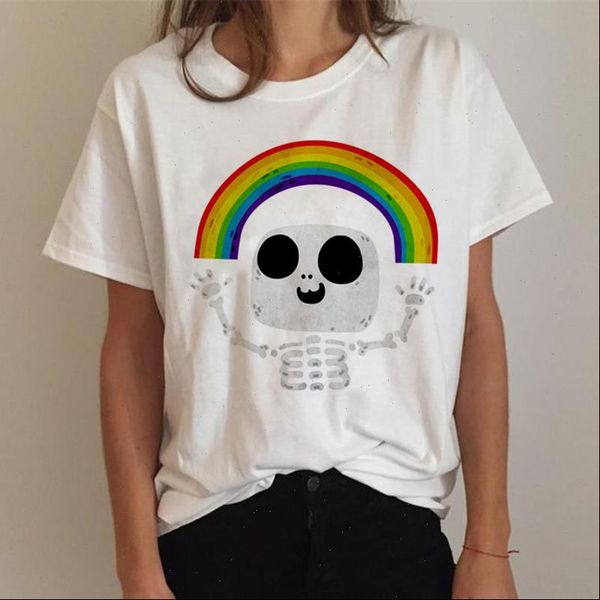 

women gay pride tee shirt lesbian rainbow t shirt harajuku ullzang funny tshirt 90s graphic is love tee female, White
