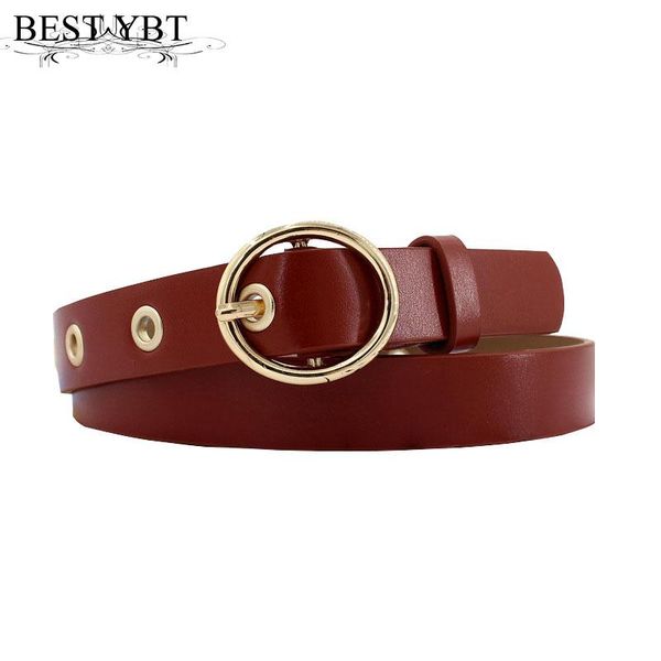 

ybt women belt fashion rivet decoration alloy pin buckle belt casual simple women decoration selling, Black;brown
