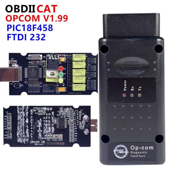 

code readers & scan tools obdiicat a+++ quality op-com canbus v1.99 pic18f458 chip ft232rl ftdi opcom diagnostic scanner