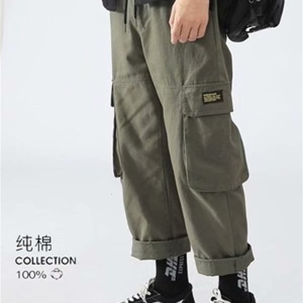 

overalls men's brand straight tube loose korean fashion versatile autumn and winter wide leg casual pants, Black