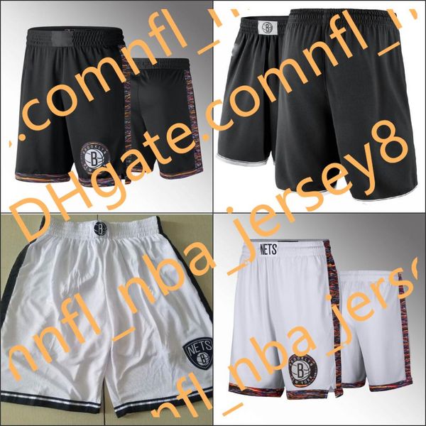 

brooklyn nets men black white swingman basketball shorts, Black;red