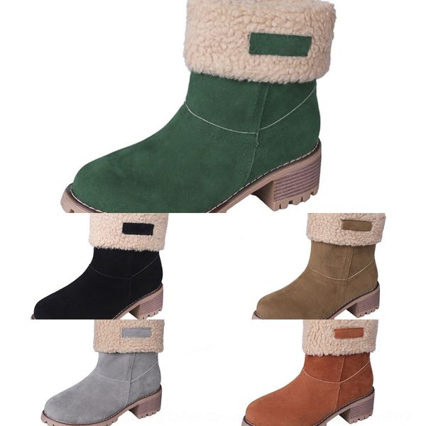 

diz2 shipping new women snow bootslarge leather ankle boots warm cowhide boots woman shoes winter, Black