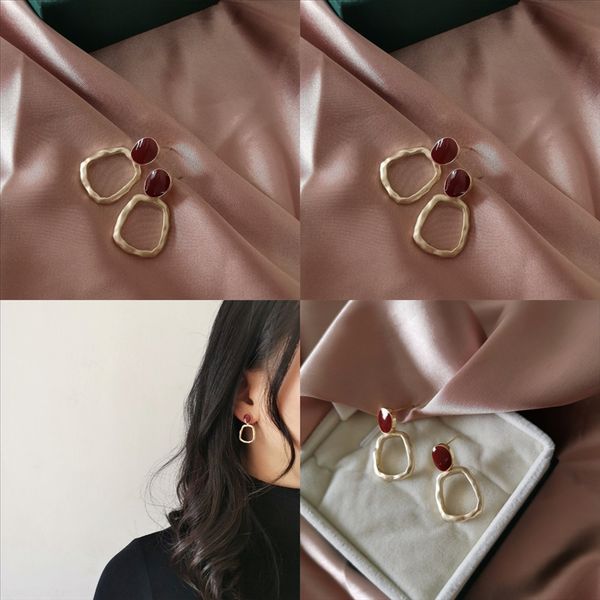 

gra trendy jewelry chain earrings neckla earring amethyst crystal tassels stud long geometric bar ear earrings brand jewelry gifts for, Golden