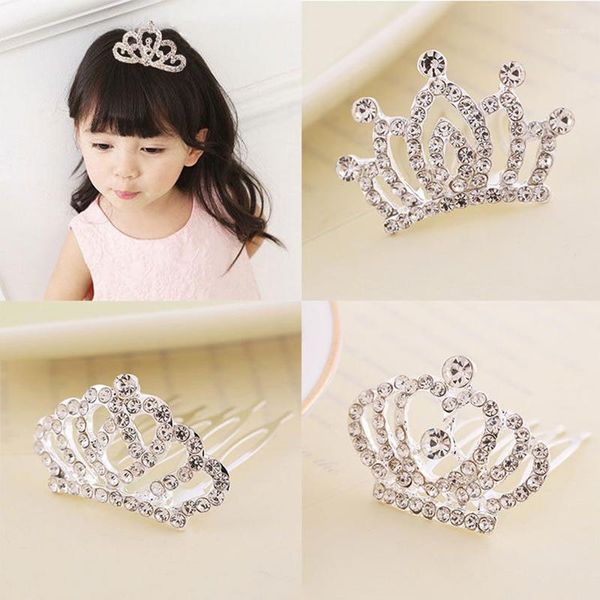 

mini tiara hair clips princess crown comb costume accessories for princess party girls children xin-shipping1, Golden;silver