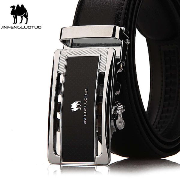 

golden camel business automatic buckle leather trouser belt men's belt new popular trend men's belt, Black;brown