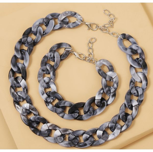 

horsehot sale продажа новый краткий модный хип-хоп дизайнер преувеличивание толстого цепи ожерелье браслет набор sqcomg homes2007, Golden;silver