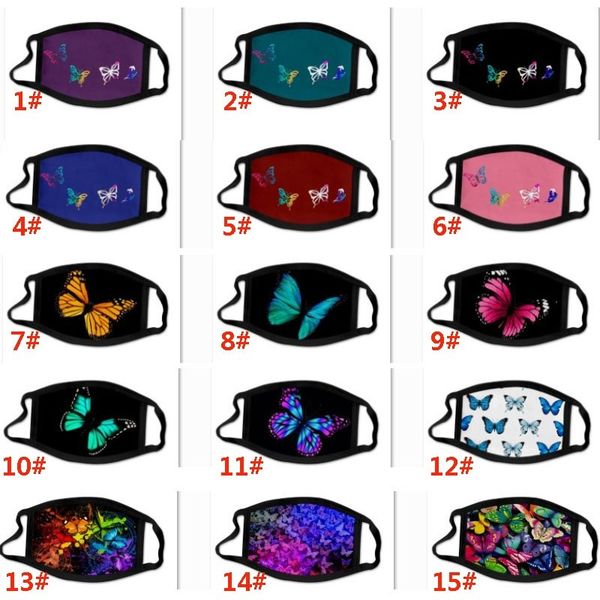 

mask fashion butterfly pattern 3d printing designer face ice silk reusable face masks out door sport riding ma