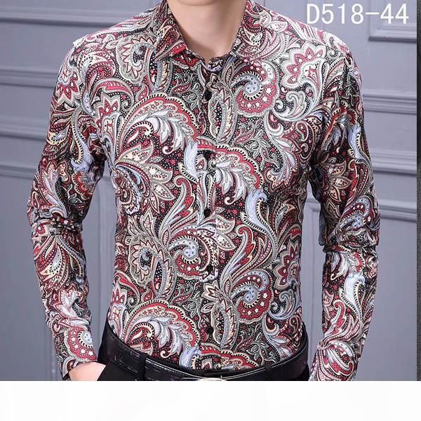 

hot fashion designer slim fit рубашки мужчины черное золото цветочные печатные мужские платье рубашки с длинными рукавами бизнес повседневна, White;black
