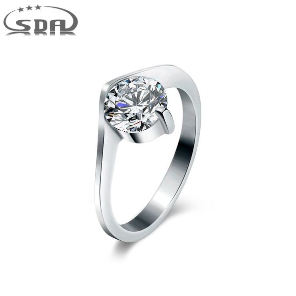 

classic clear simple finger rings for women engagement wedding statement jewelry anniversary female ring, Silver