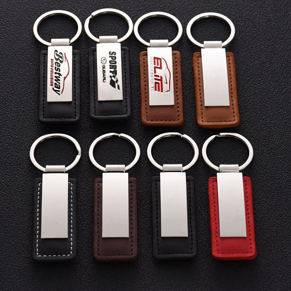 

car key automobile key chain can be processed with customized logo, manual leather key chain, pu leather metal