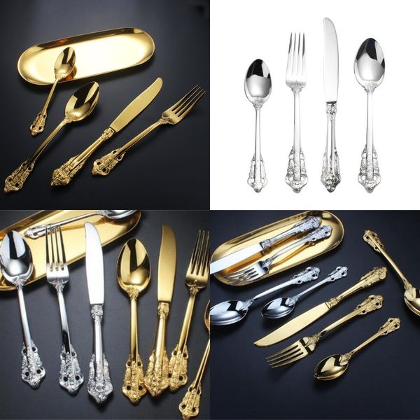 

stainless steel tableware set restoring ancient palace series knife fork spoon sets l western style food steak tablewares 37 8dm2 l1