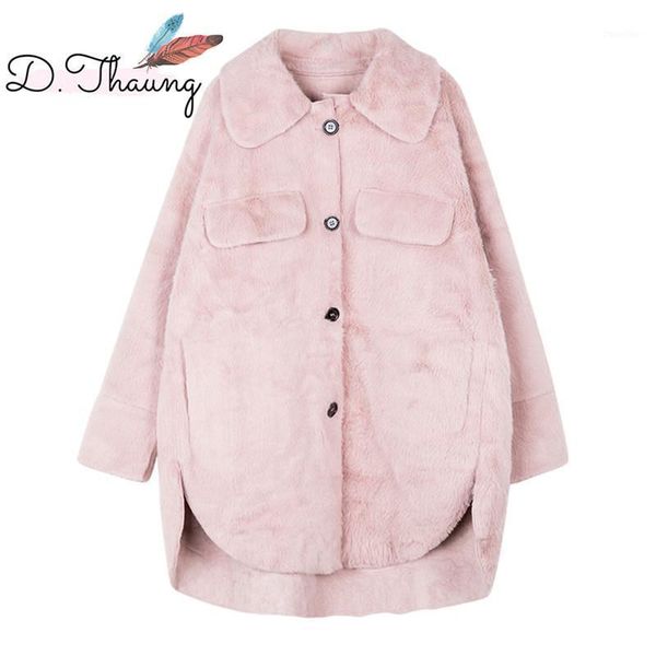 

women fur coat 2020 new winter imitation water velvet female fur coat single-breasted loose thick ladies fake cw5971, Black