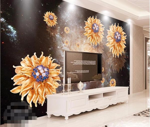 

wallpapers cjsir papel de parede custom wallpaper wall sticker 3d large galaxy sky space jewelry tv background decors1