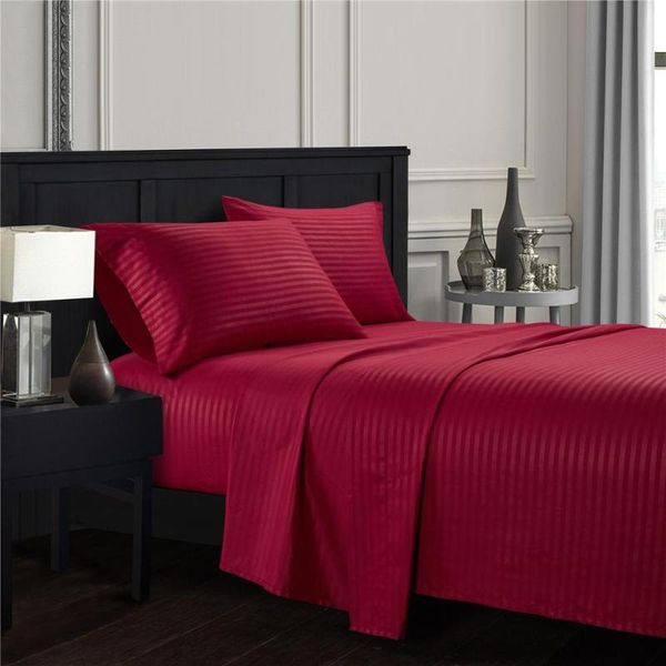 

bedding sets luxury bedspread mattress cover 180x200 stripe bed sheet and pillowcase  size sheets with elastic 4pcs double linen