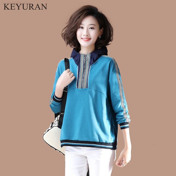 

5xl women's fashion plus female long size sleeve striped hoodie sweatshirt hooded pullover l2878, Black