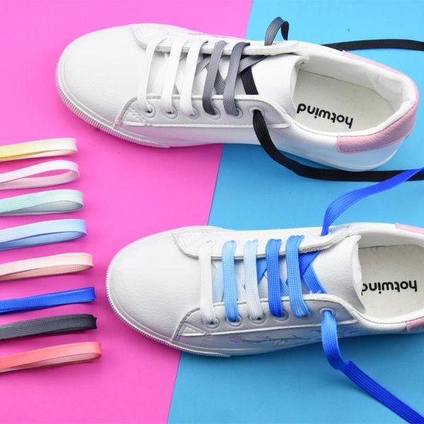 

1pair красочные шнурки конфеты градиентная вечеринка кемпинг ботинок обуви шнурки холст струны кемпинга шелковый шнурок 100 120см длина sqcx, White;pink