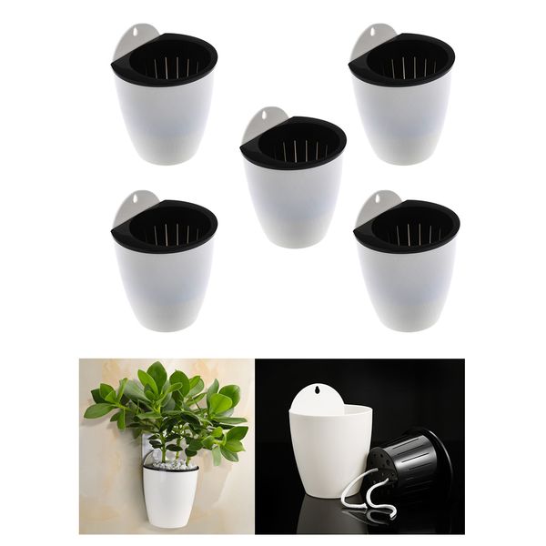 

5 шт. садовый самопотиковый завод цветочный горшок настенные висячие пластиковые плантаторы