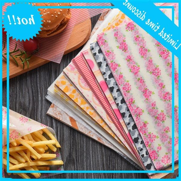 

50pcs wax baking soap wrapping sand hamburger food snoep fat-paper