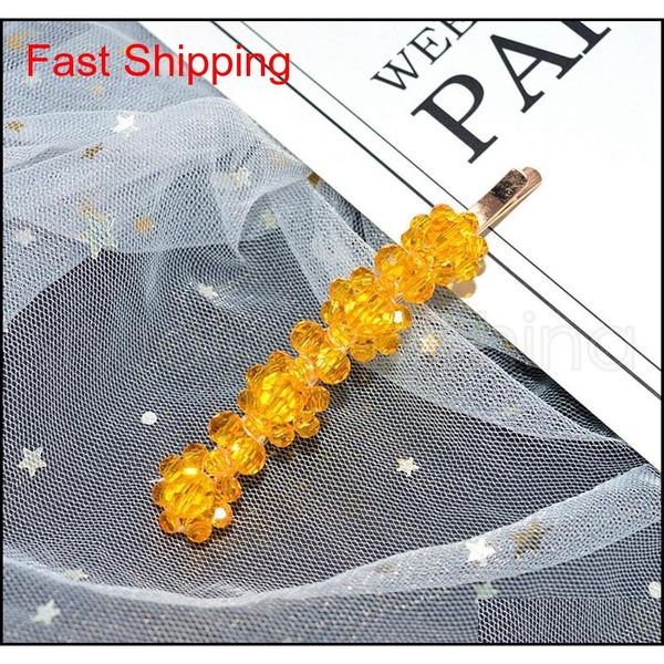 

girl crystal hair pins fashion women side hair grips lady hairs jewelry party children princess hai jllbqk carshop2006, Golden;silver