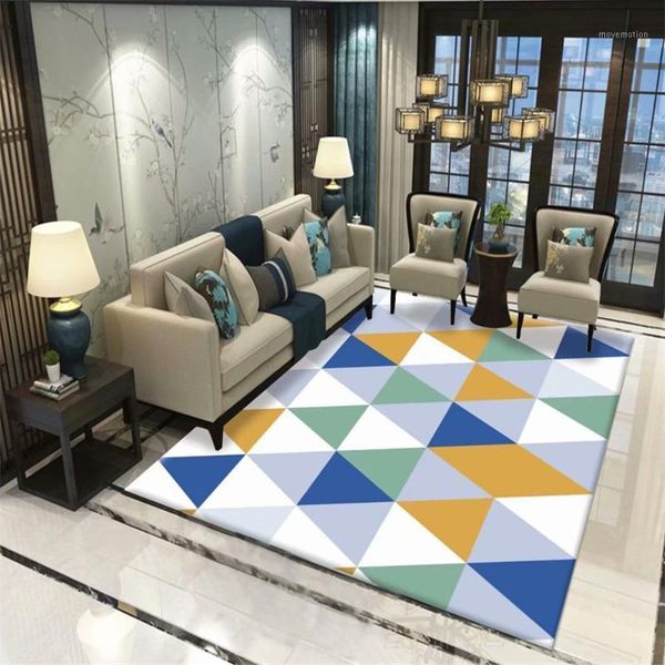 

nordic geometric carpet soft flannel velvet bedroom rug bedside mat triangular large living room area rug carpet for home decor1