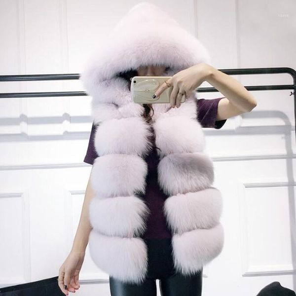 

winter warm vest new arrival fashion women imitation coat fur vest high-grade faux fur coat long1, Black