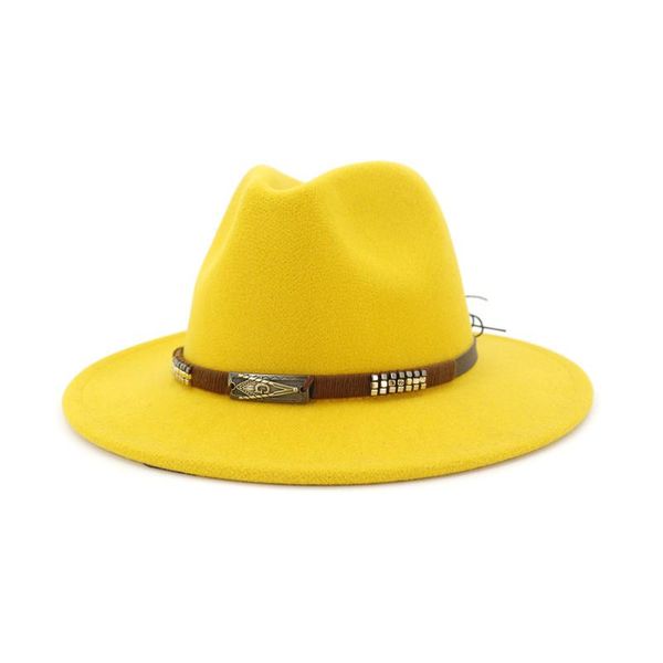 

women men wool polyester fedora hat felt hat wide brim lady jazz godfather cap, Blue;gray