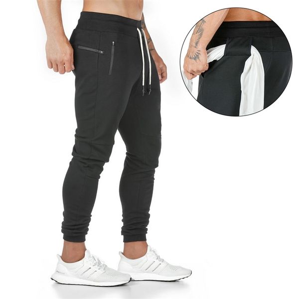 

gyms fitness workout men pants hip hop harem joggers pants trousers mens joggers solid multi-pocket pants sweatpants m-4xl 201109, Black