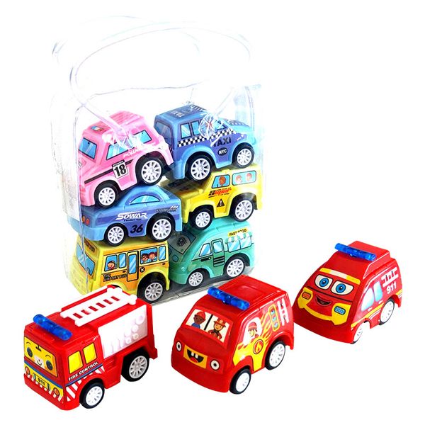 

landzo 6pcs kids toys pull back car set children's mini car toys gift for boys girls q1217