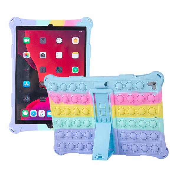 Custodia per tablet PC con design a decompressione a bolle d'aria in silicone con supporto per iPad Air Mini 1 2 3 4 5 6 Pro 11 9.7 10.5 10.2 6a 7a 8a 9a generazione 2020 2021 Cover posteriore colorata