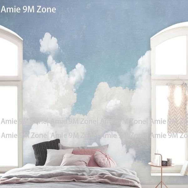 

wallpapers amie 9m zone retro light white cloud art decor wall-paper for bedroom mural living room and bed of gril's
