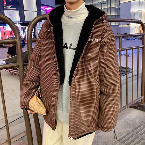 

2021 cotton-quilted clothing winter new trend printed young men's clothes 1ckq, Black