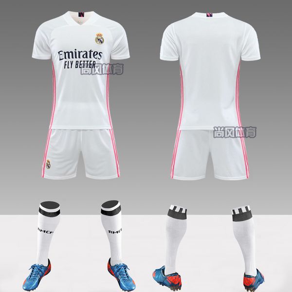 

new children's real madrid madrid jerseys home 19-20 real soccer uniform no.7 azar training suit customized 2021