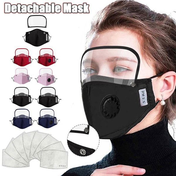 

valve mask 2 face in with 1 removable eye shield dustproof washable full face protective face shield designer masks with ovou