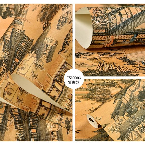 

chinese classical qingming riverside wallpaper chinese wind wallpaper study teahouse pvc waterproof printing wallpaper w83 f bbyebw