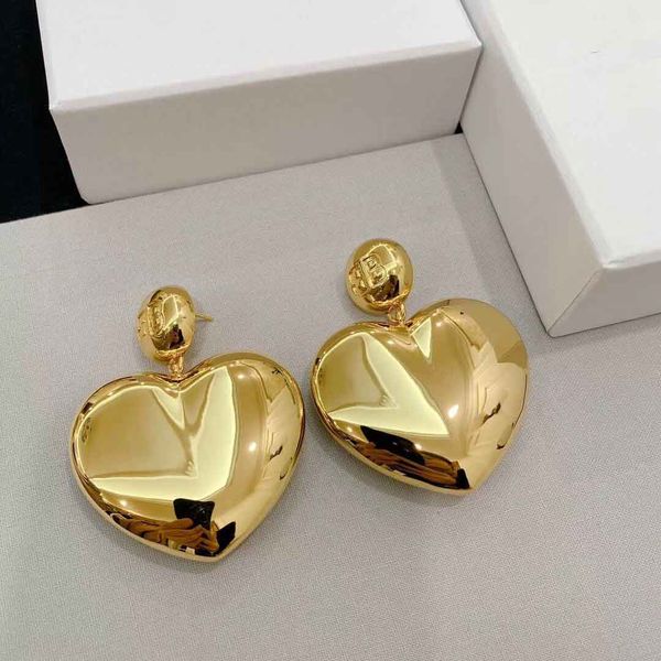 

2021 heart shape drop earring in 18k gold plated for women wedding jewelry gift ps8701, Golden