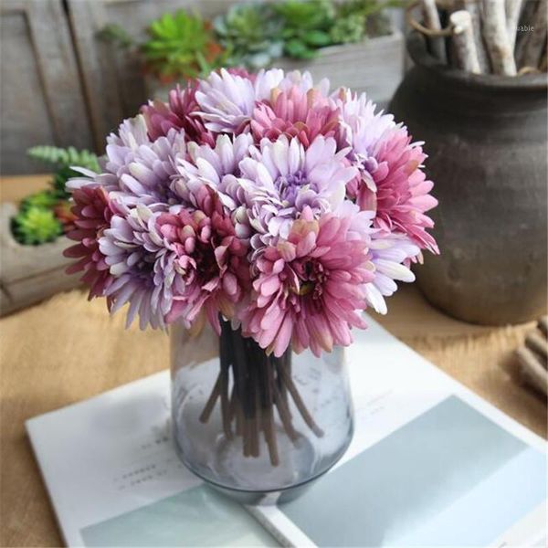

wedding bouquet artificial holding flowers fake bridal hand flowers bundle simulation gerbera wedding party decoration1