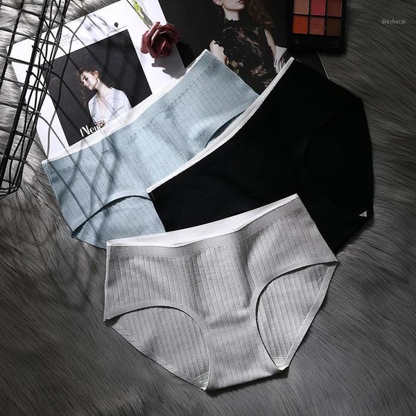 

new arrival 2021 solid color mid-waist underwear 100% cotton panties women plant bacteriostasis ladies briefs breathable1, Black;pink