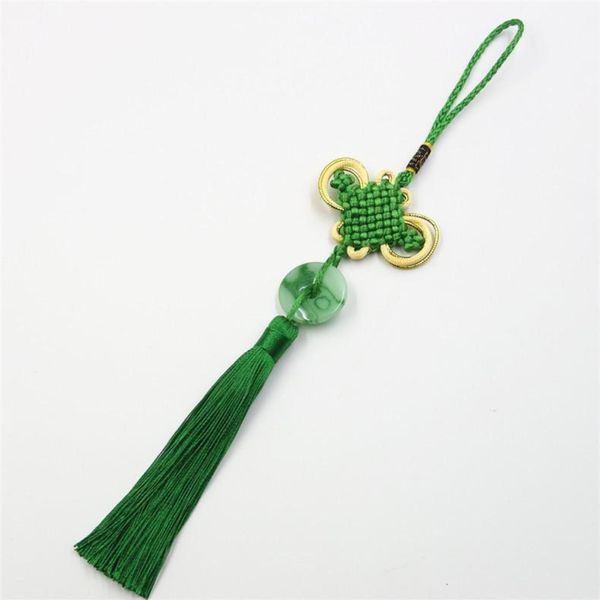 

3pcs lot green jade flake chinese knot tassels accessories diy jewelry garment crafts decoration pendant golden edge silk tassel h jllktt