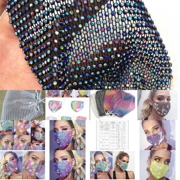 

mesh diamond factory66xfbling colorful 50pcs fashion dhl masks party rhinestone grid net washable hollow